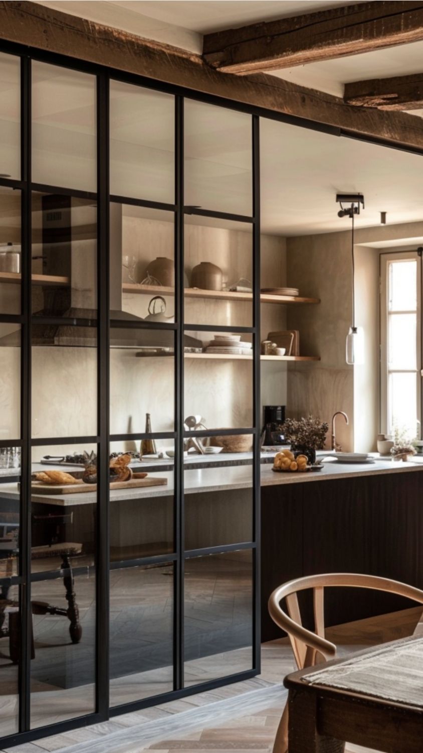 verrière sur mesure cuisine naturelle bois