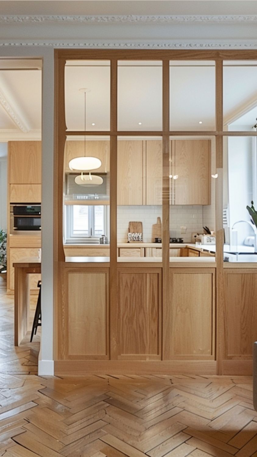 verrière sur mesure cuisine en bois